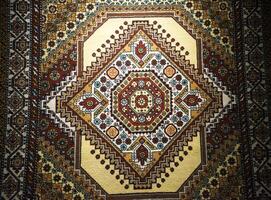 carpet, rug, antique carpet fragment, Persian carpet with ornaments, photo
