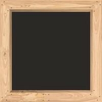 Blank blackboard with whitewashed wooden frame square shape graphic illustrated. Cut timber chalkboard for menu or any message. vector
