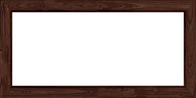 Blank white board with dark wooden frame rectangle shape graphic illustrated. Cut timber chalkboard for menu or any message. vector