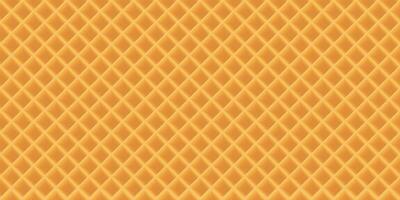 Wafer 3D seamless pattern yellow brown colors illustration. Ice cream cone texture rectangle background. Waffle graphic pattern. vector