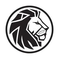 A circle illustration of lion head vector