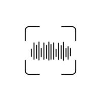 Audio Waveform Inside Viewfinder A simple, black and white vector