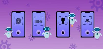 Smartphone Security Methods With Robots vector