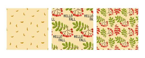 Autumnal leafs seamless pattern. Hand drawn pattern. vector