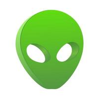 3D alien icon on a white background in isometry vector