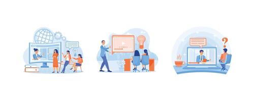 Online learning. ar and Webinar Concept. vector