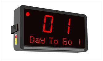 01 days to go, Number days to go countdown illustration template design and icon design vector