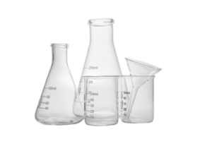 laboratory experiment and research with leaf, oil and ingredient extract for natural beauty and organic skincare product package,bio science concept, clipping path png