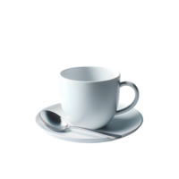 Cup and saucer with a spoon isolated from background png