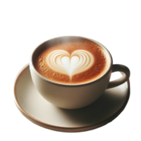 Cup of coffee with a heart shape isolated from background png