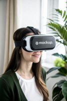 High Quality Virtual Reality Headset Mockup with Diverse Model psd