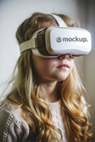 High Quality Virtual Reality Headset Mockup with Diverse Model psd