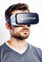 High Quality Virtual Reality Headset Mockup with Diverse Model psd