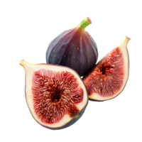 Figs with halved sections isolated on a transparent background png