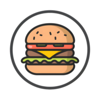 Food icon simple flat icon against transparent background Generated by Ai png