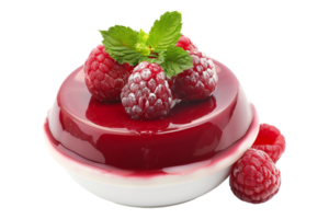 Raspberry pudding alone against transparent background png