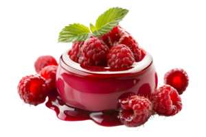 Raspberry pudding alone against transparent background png