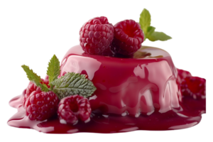 Raspberry pudding alone against transparent background png