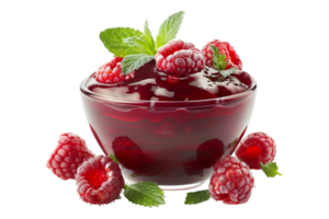 Raspberry pudding alone against transparent background png