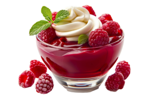 Raspberry pudding alone against transparent background png