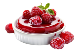 Raspberry pudding alone against transparent background png