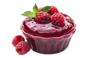 Raspberry pudding alone against transparent background png