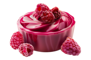 Raspberry pudding alone against transparent background png