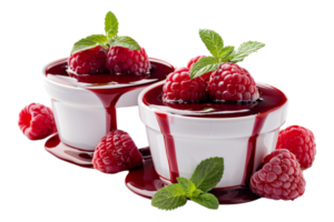 Raspberry pudding alone against transparent background png