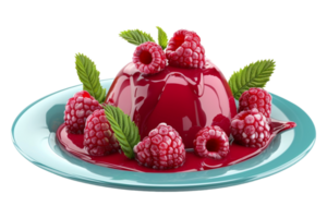 Raspberry pudding alone against transparent background png