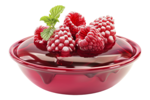 Raspberry pudding alone against transparent background png
