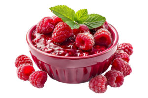 Raspberry pudding alone against transparent background png