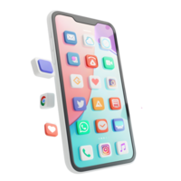 isolé 3d le rendu de téléphone intelligent contre transparent Contexte png