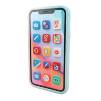 Isolated 3d rendering of smartphone against transparent background png
