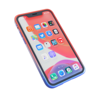 Isolated 3d rendering of smartphone against transparent background png