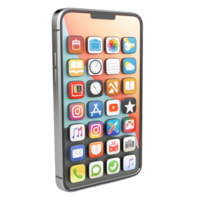 Isolated 3d rendering of smartphone against transparent background png