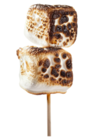 Roasted marshmallow on stick alone against transparent background png