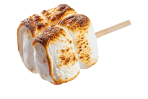 Roasted marshmallow on stick alone against transparent background png