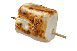 Roasted marshmallow on stick alone against transparent background png