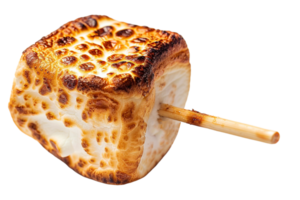 Roasted marshmallow on stick alone against transparent background png