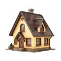 3D house icon on transparent background png