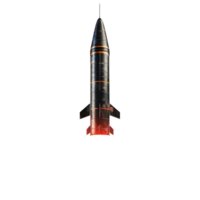 A rocket with a flame effect on the bottom against transparent background png