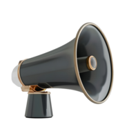 3D-rendered megaphone mock-up on a transparent background png