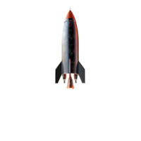 A rocket with a flame effect on the bottom against transparent background png