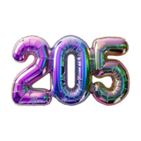 3D Number 205 Text Design on Transparent Background png