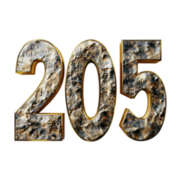 3D Number 205 Text Design on Transparent Background png