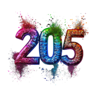 3D Number 205 Text Design on Transparent Background png