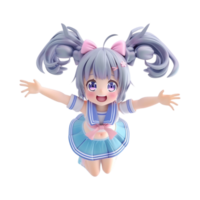 Cute Doll in Happy Mood on Transparent Background png