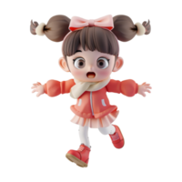 Cute Doll in Happy Mood on Transparent Background png