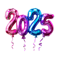 3D Text of 2025 for New Year on Transparent Background png
