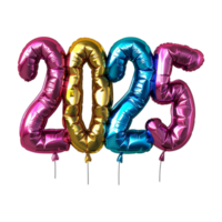 3D Text of 2025 for New Year on Transparent Background png